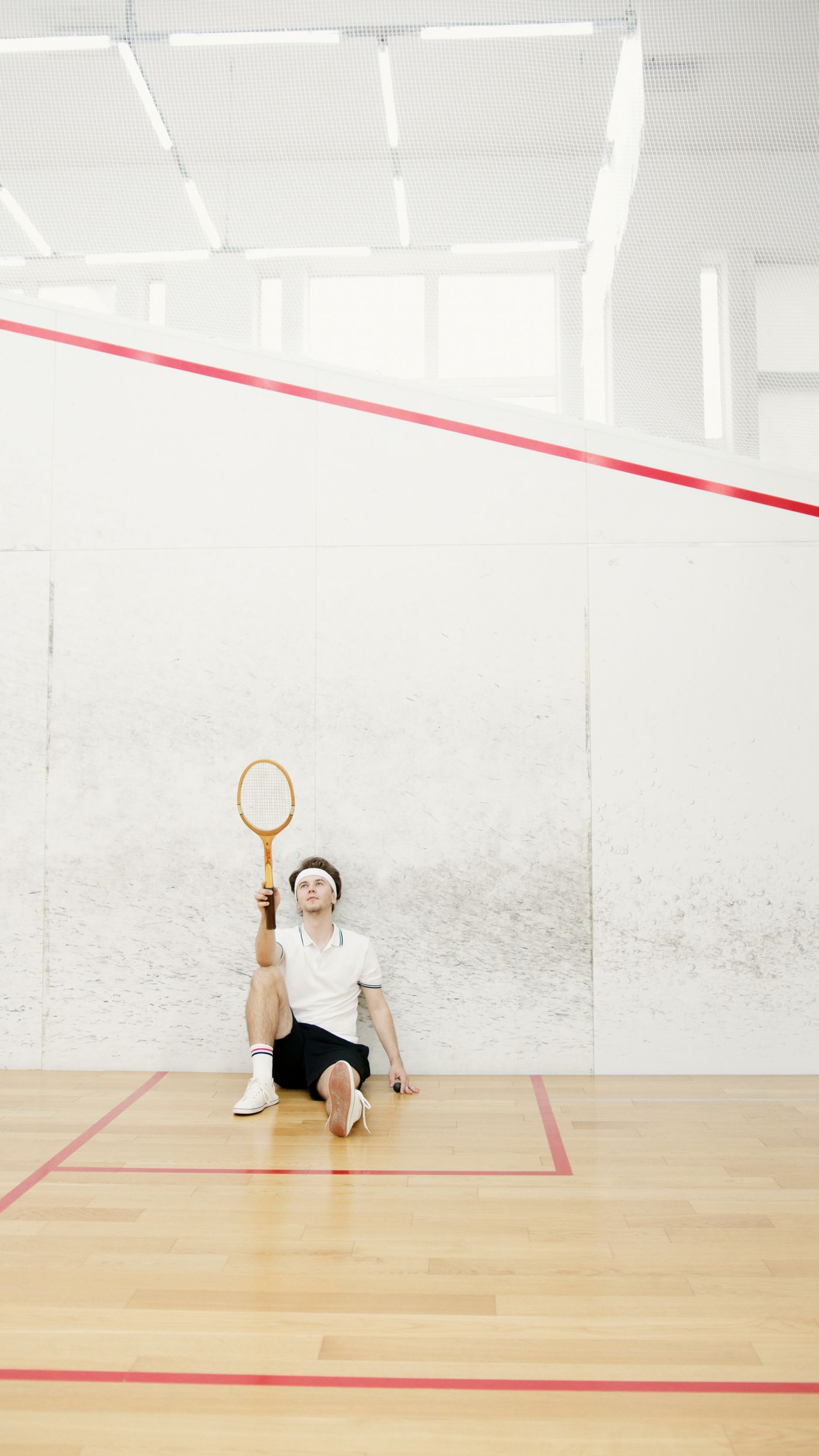 Squashspieler auf dem Court